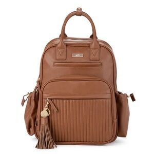 Gently used JuJuBe million pockets vegan leather brown backpack